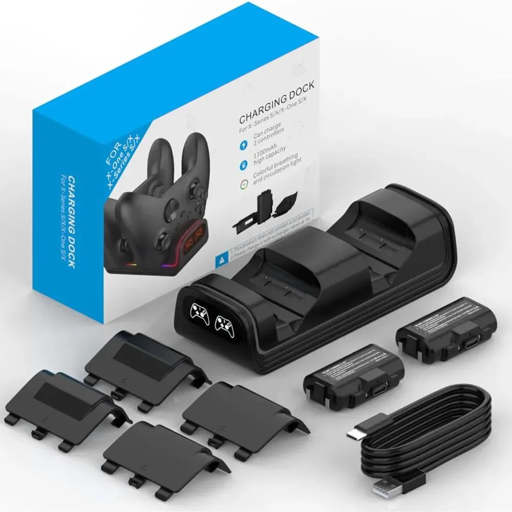 Xbox Controller Charger Station 2 Rechargeable Battery Packs Xbox One Series X S